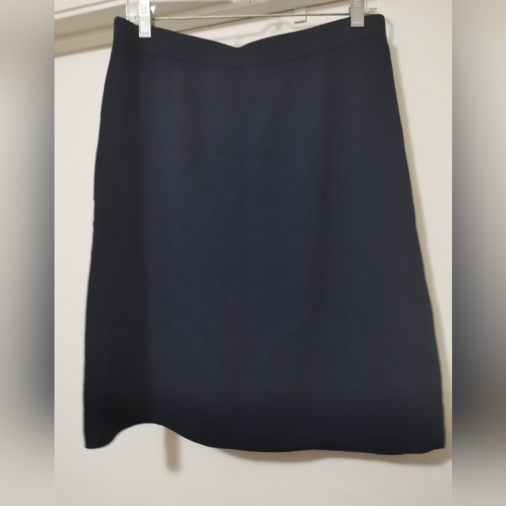 St John Collection Navy blue  Knit Skirt Women's Size 12 - Picture 2 of 7